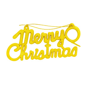 Gold Glitter Script Ornament